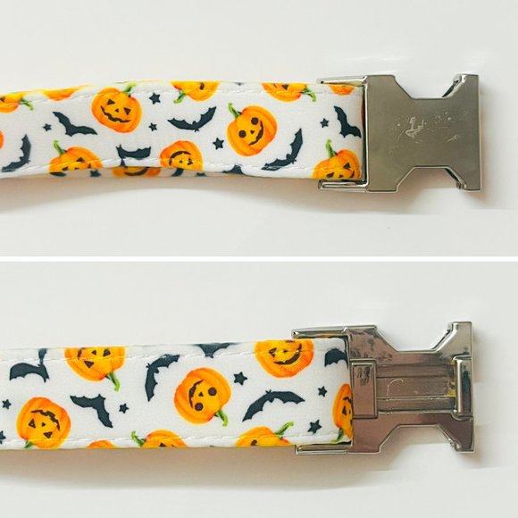 Halloween Dog Collar with Jack-o'-Lanterns and Bats (Medium) - Picture 4 of 6